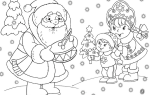 Новогодние раскраски для детей: 100 картинок