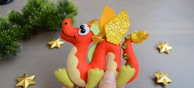 Дракон из фетра 12