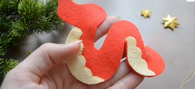 Дракон из фетра 3