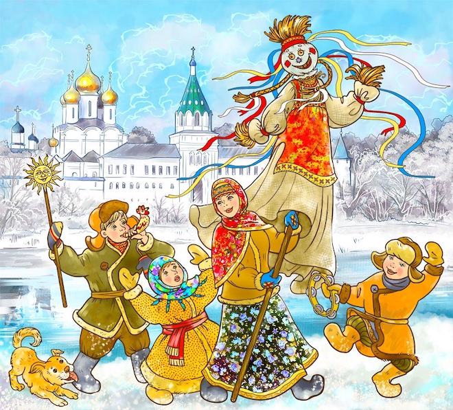 Масленица рисунок для детей