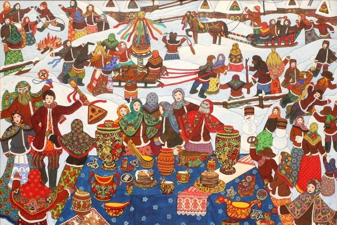 Картина широкая Масленица