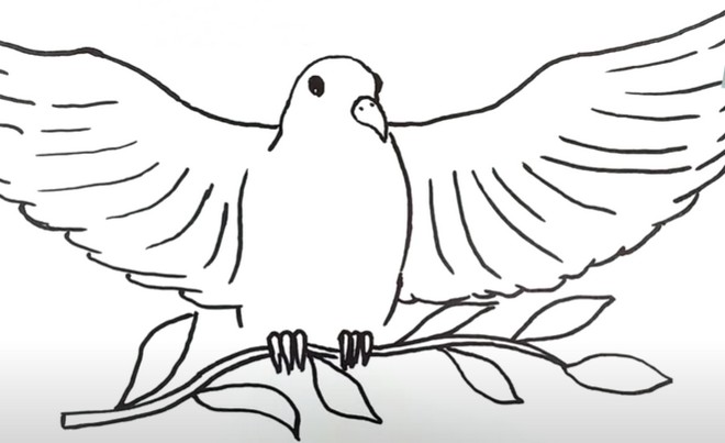 Рисунок Голубь мира 9