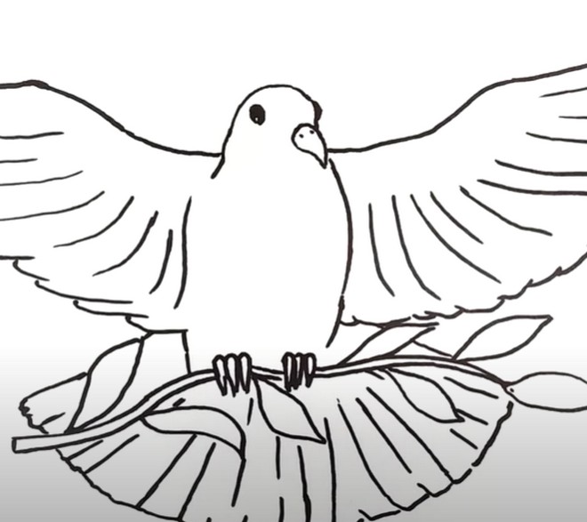 Рисунок Голубь мира 11