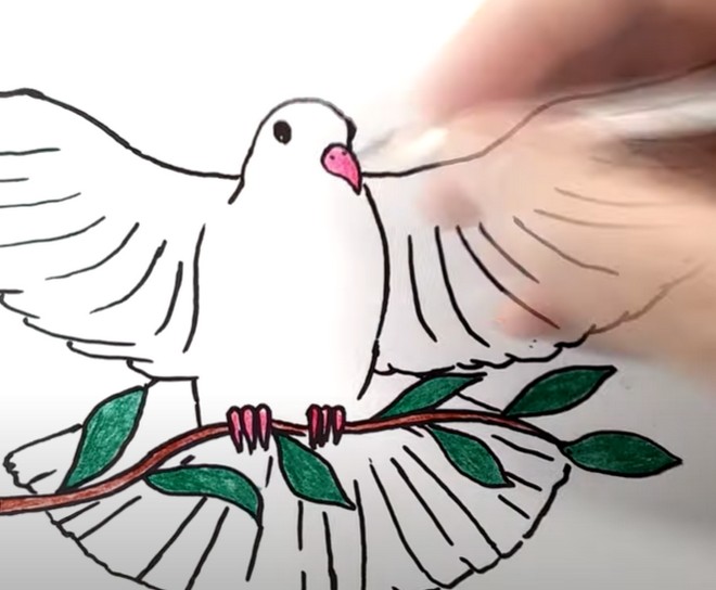 Рисунок Голубь мира 13